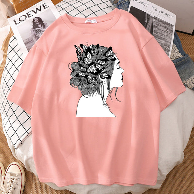 Personalized printing men and women can wear loose T-shirts