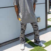 Hip-Hop Punk Trousers With Vintage Texture Print