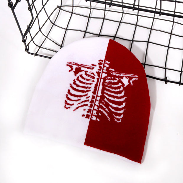 Personalized fashion skeleton jacquard knitted hat