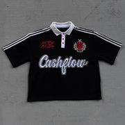 Cash Flow Print Short Sleeve Polo Shirt