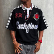 Cash Flow Print Short Sleeve Polo Shirt