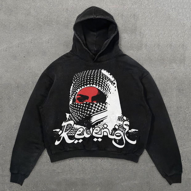 Revenge Print Long Sleeve Hoodies
