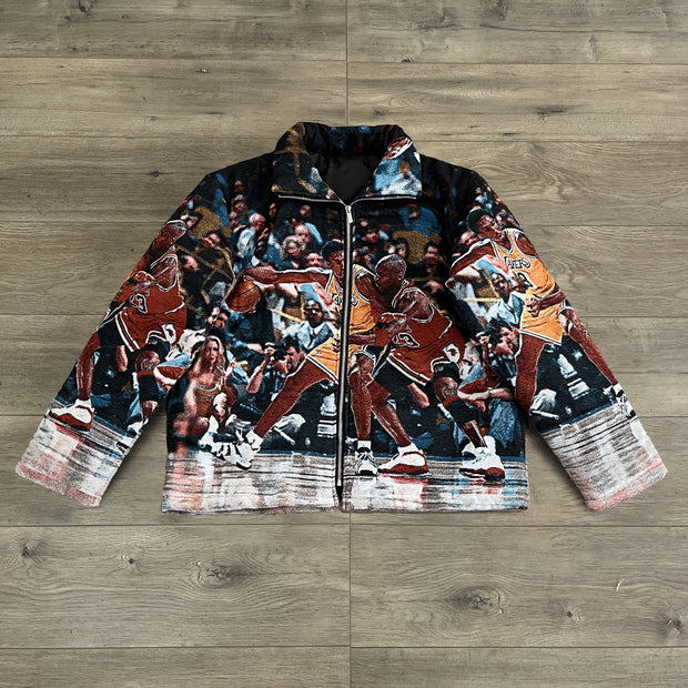 Fashion Sports Print Long Sleeve Zipped Jacket