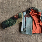 Hip Hop Rap Casual Street Vintage Tapestry Jacket