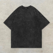 Vintage Abstract Butterfly Print Distressed Short Sleeve T-Shirt