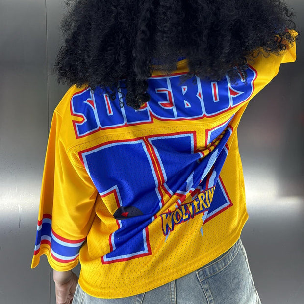 Casual Street Anime Mesh Splicing Jersey