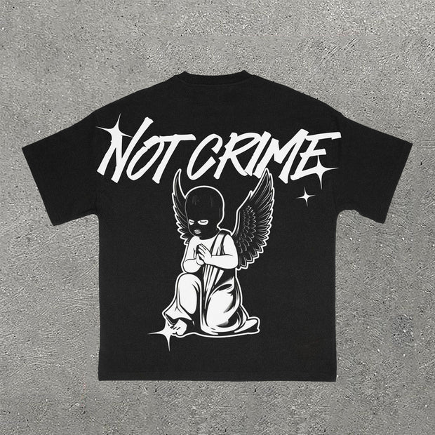 Not Crime Print Short Sleeve T-Shirt