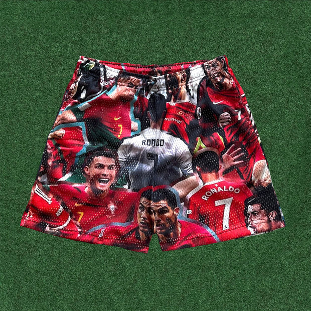Football No.7 Print Mesh Shorts