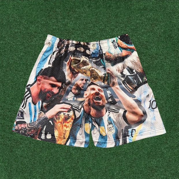 Personalized Football Print Mesh Shorts