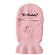Ski mask knitted warm three-hole hat