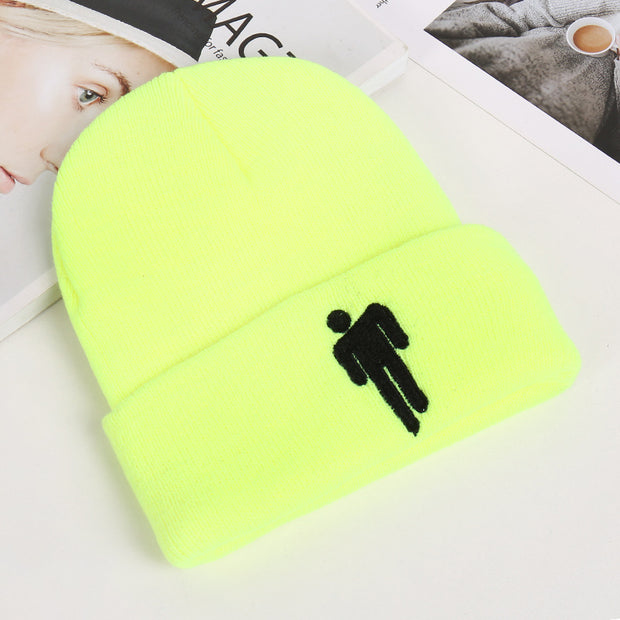 Fashion billie embroidery villain knit hat for men and women