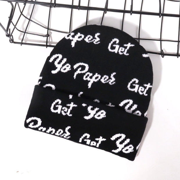Get letter cuff knitted hat