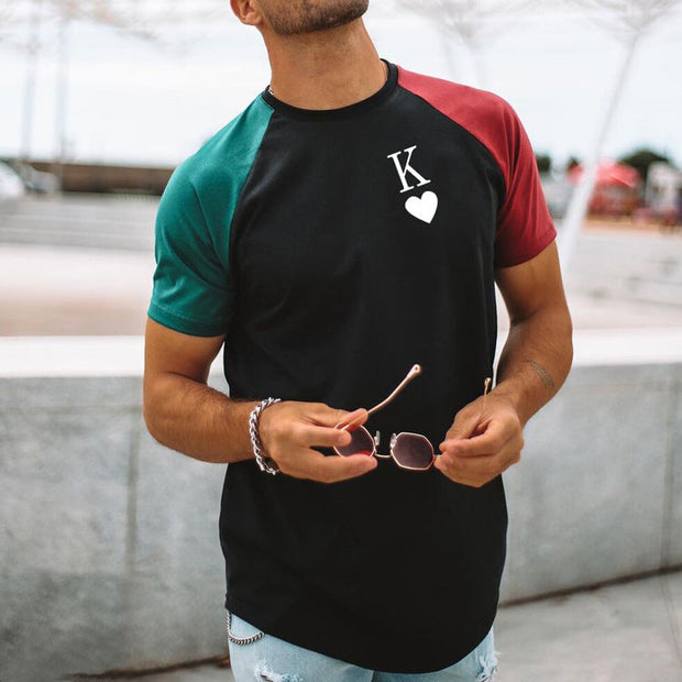 Men's casual round neck short sleeve printed T-shirt