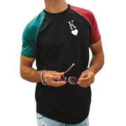 Men's casual round neck short sleeve printed T-shirt