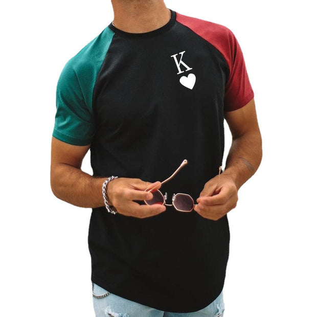 Men's casual round neck short sleeve printed T-shirt