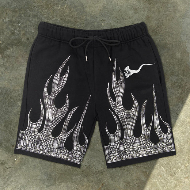 Flame Retro Personality Figure Street Shorts