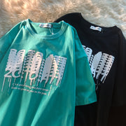 PeterWoo letters simple casual personality short-sleeved T-shirt