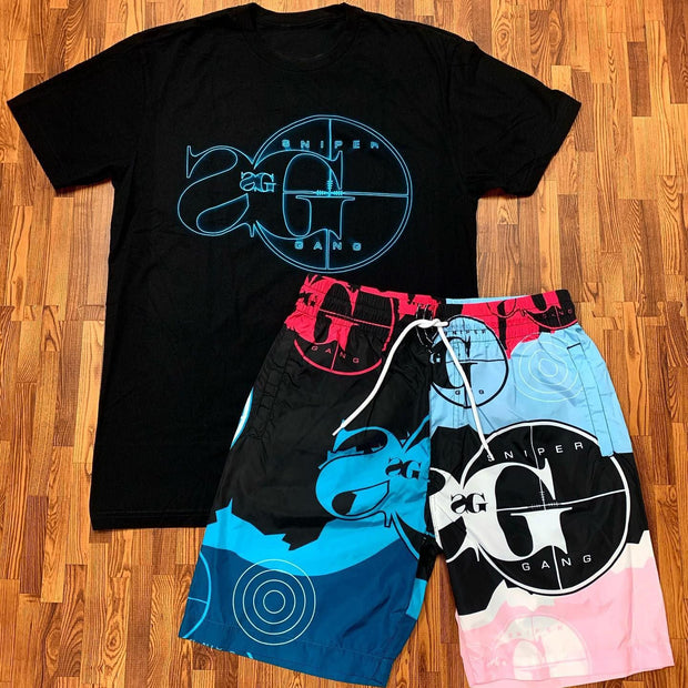 Casual Fashion Printed Short Sleeve Suit