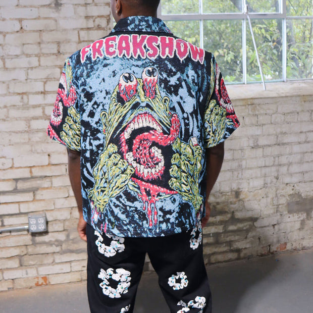 freakshow tapestry short sleeve jacket
