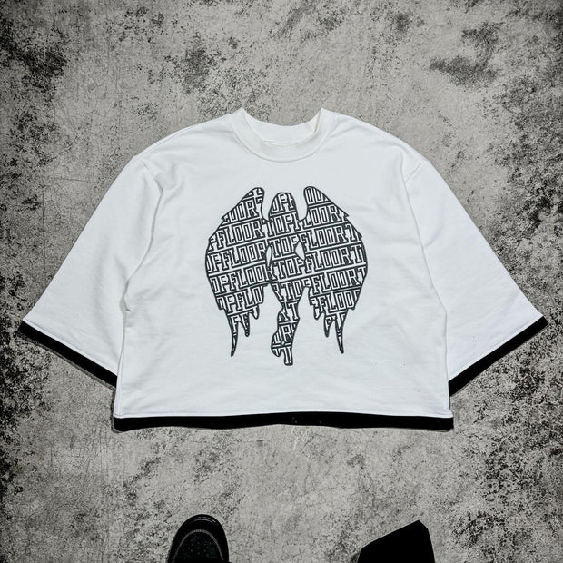 Angel patchwork casual street cotton T-shirt
