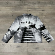Dark Star Print Long Sleeve Zipped Jacket
