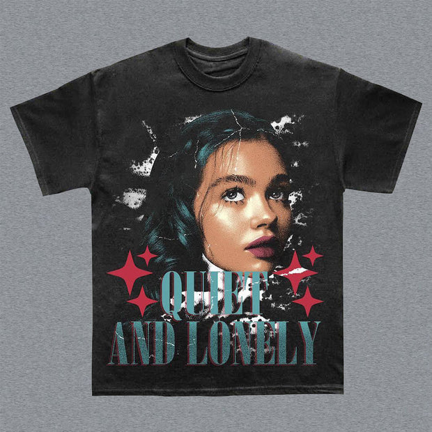 Trendy character print short-sleeved T-shirt