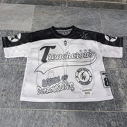 Super Casual Street Rugby Mesh Panel Jersey