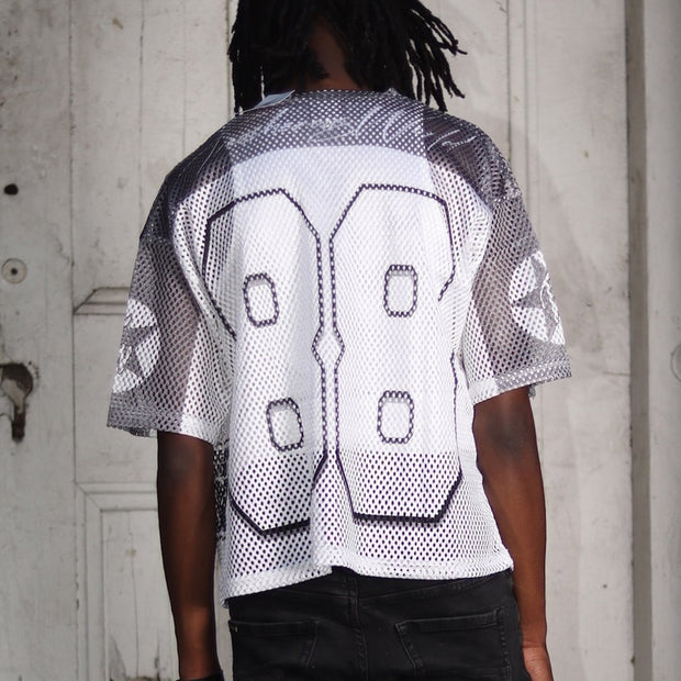 Super Casual Street Rugby Mesh Panel Jersey