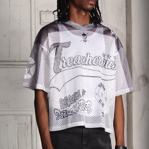 Super Casual Street Rugby Mesh Panel Jersey