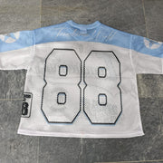 Super Casual Street Rugby Mesh Panel Jersey