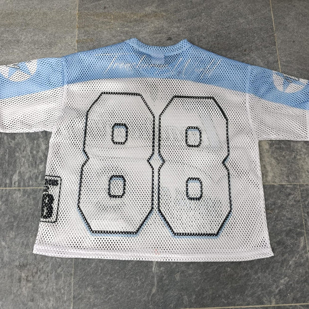 Super Casual Street Rugby Mesh Panel Jersey