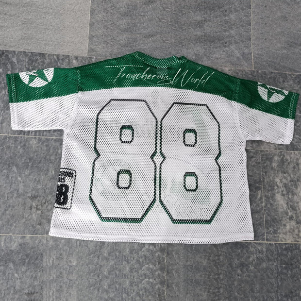 Super Casual Street Rugby Mesh Panel Jersey