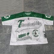 Super Casual Street Rugby Mesh Panel Jersey