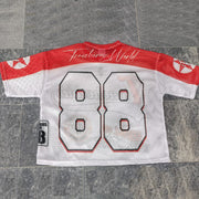 Super Casual Street Rugby Mesh Panel Jersey