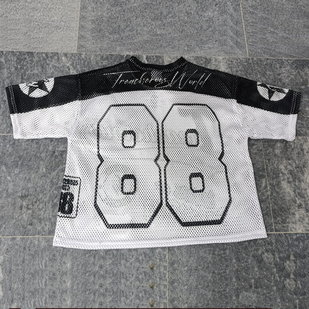 Super Casual Street Rugby Mesh Panel Jersey
