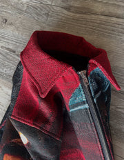 Vintage Lapel Tapestry Zip Jacket