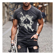 Ace of spades print crew neck T-shirt