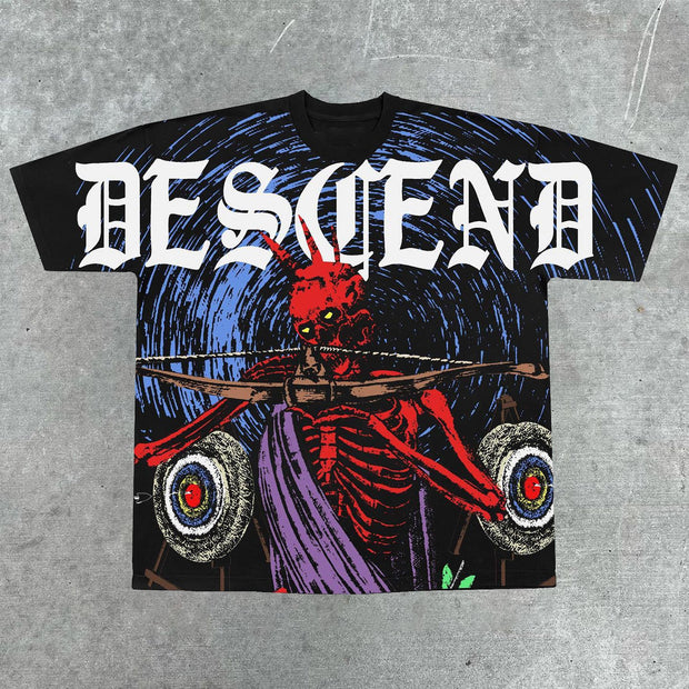 Trendy retro hip-hop short-sleeved T-shirt