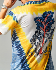 Street personality V-print tie-dye short-sleeved T-shirt