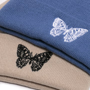 Butterfly print knit hat pullover cap go out warm woolen cap