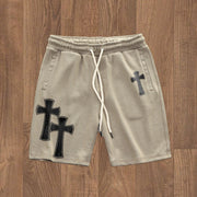 Vintage cross-print street shorts
