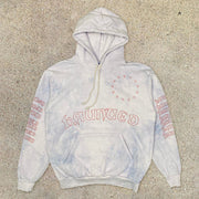 Personalized tie-dye printed men's college style hoodie