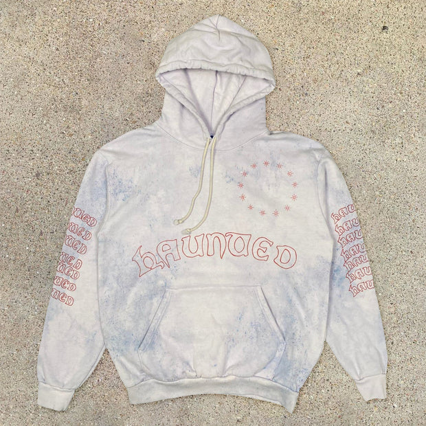 Personalized tie-dye printed men's college style hoodie