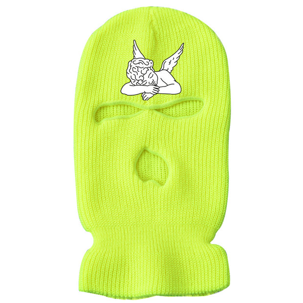 Embroidered angel three-hole winter ski warm knitted hat