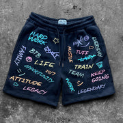 Trendy Preppy Letter Print Shorts