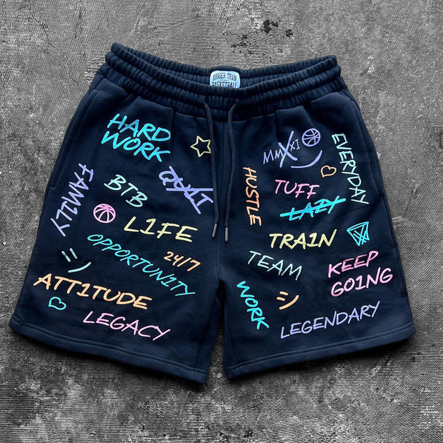 Trendy Preppy Letter Print Shorts