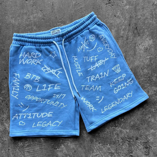 Trendy Preppy Letter Print Shorts