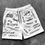 Trendy Preppy Letter Print Shorts