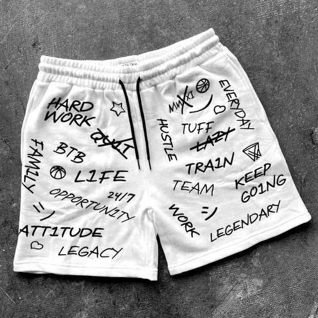 Trendy Preppy Letter Print Shorts