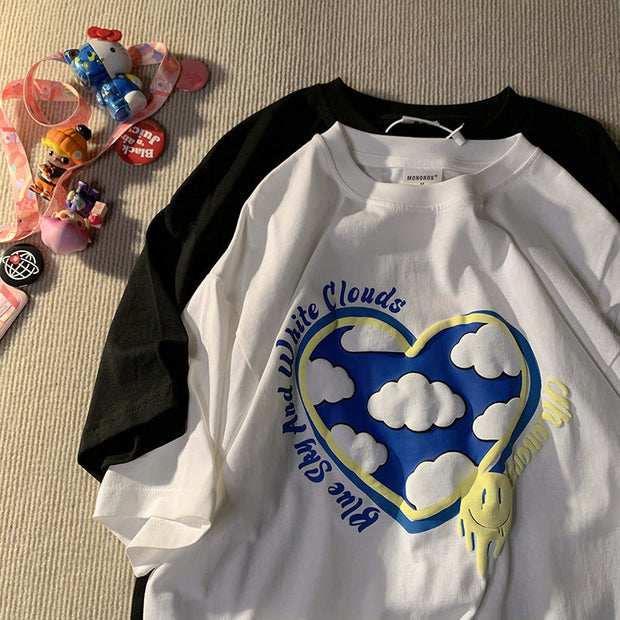 Personalized street bubble print T-shirt